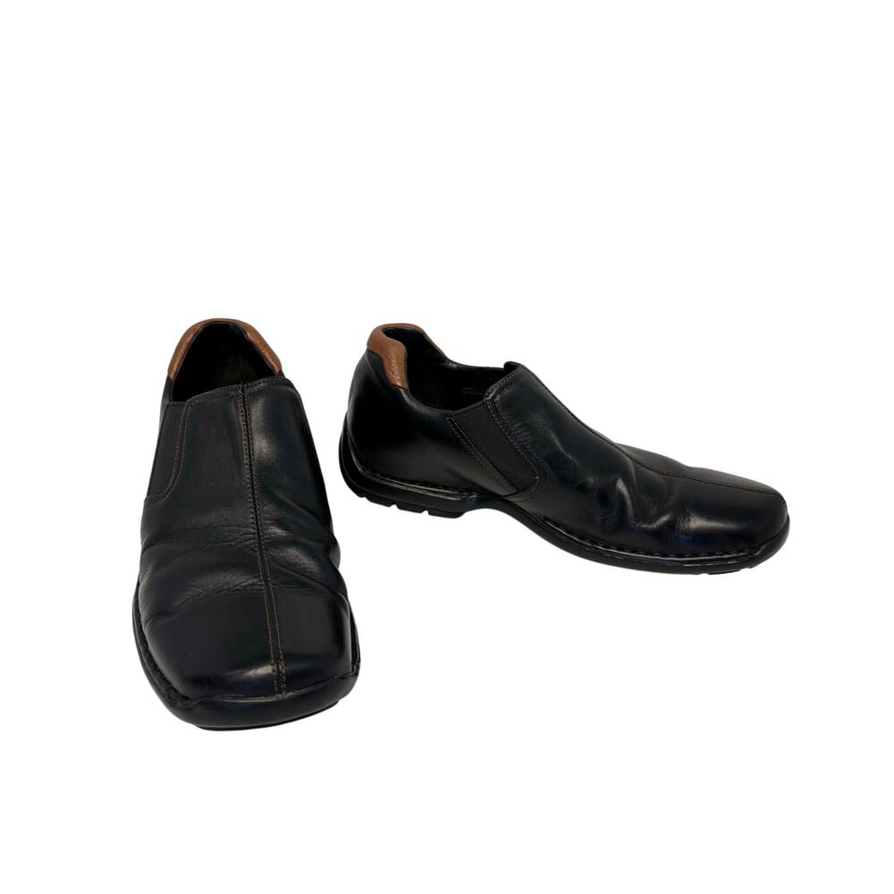 Kenneth Cole Zeno Split Toe Leather Driving Loafer sz 10.5 Black‎ Casual Shoe
